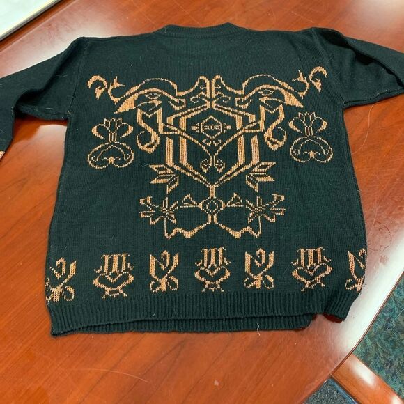 Vintage Margules Metallic Thread Black Sweater L - Picture 3 of 3